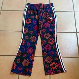 adidas Women's Floral Track Pants - Black, Purple, Orange, Hot Pink